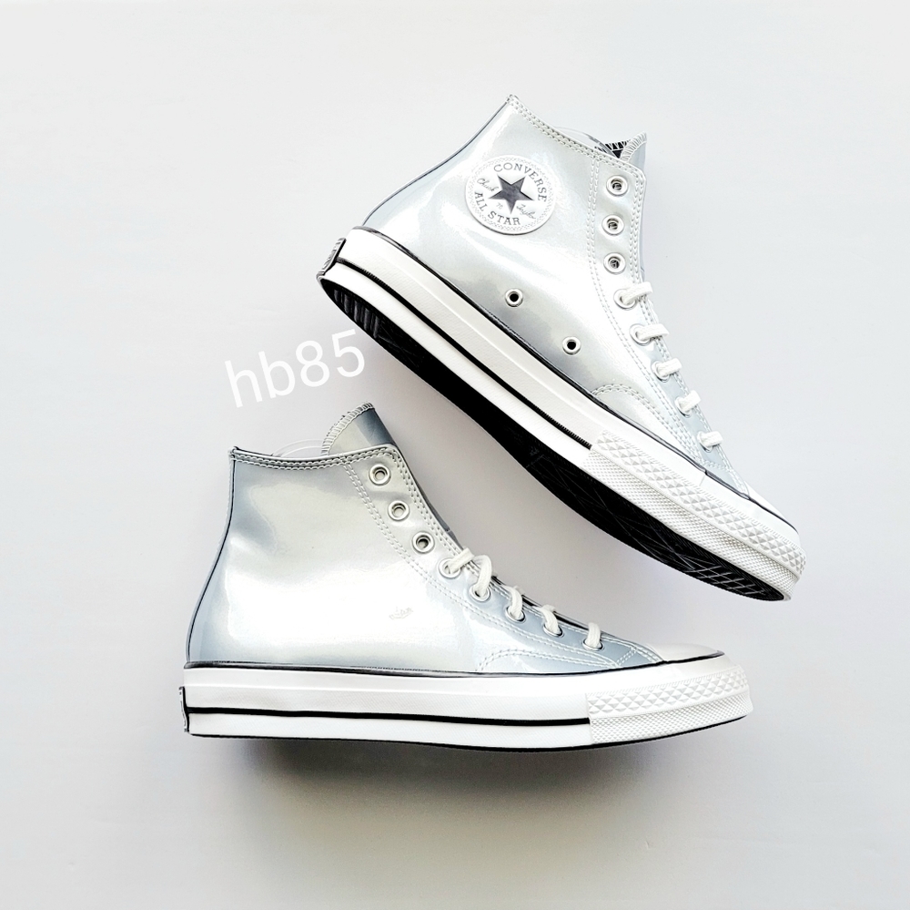 Converse Chuck 70 Hi Industrial Glam Silver Egret Black Women's 5.5 - Picture 1 of 6